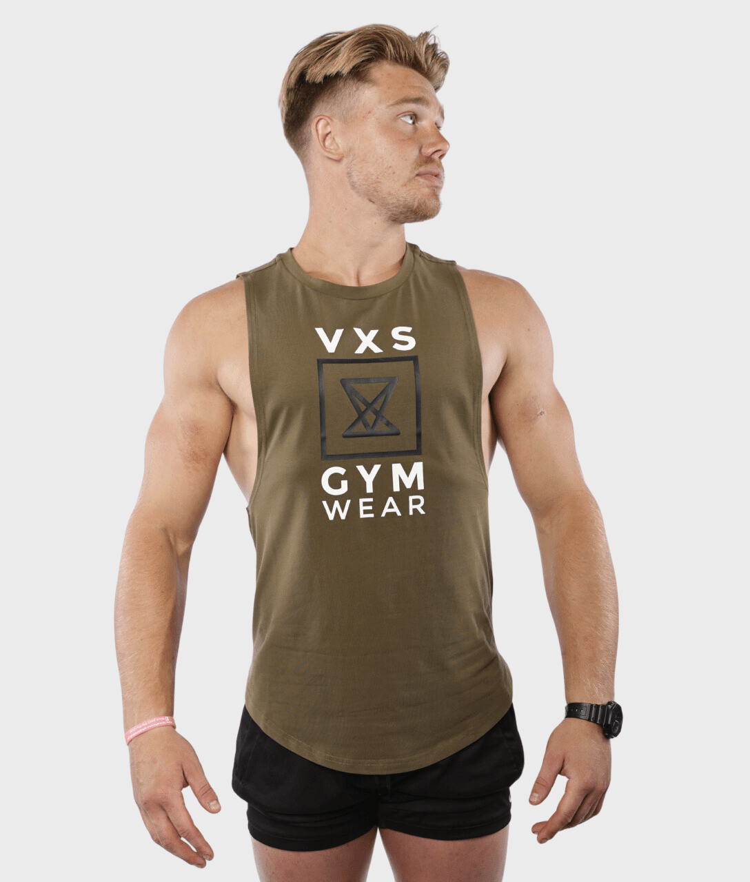 LOGO Sleeveless [Olive] - VXS GYM WEAR