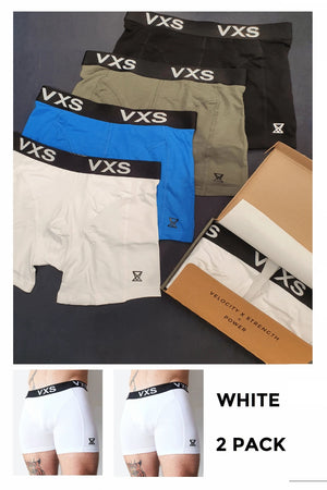 Bamboo Boxers 2 Pack [White/White] - VXS GYM WEAR