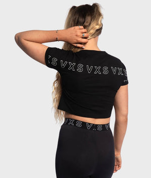Crop T-Shirt [Black] - VXS GYM WEAR