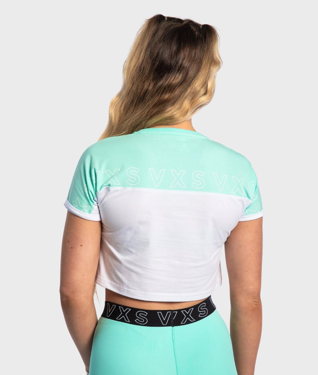 Crop T-Shirt [Mint Green/White] - VXS GYM WEAR