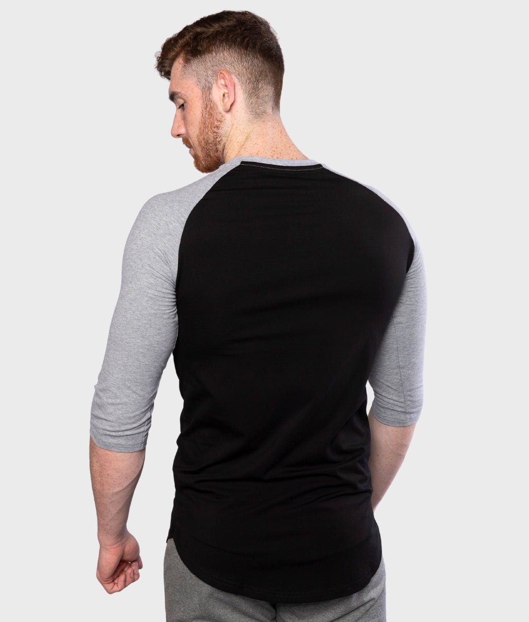 Divert 3/4 Sleeve T-Shirt [Black/Grey] - VXS GYM WEAR