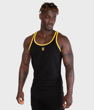 Quart Stringer Vest [Black/Yellow] - VXS GYM WEAR